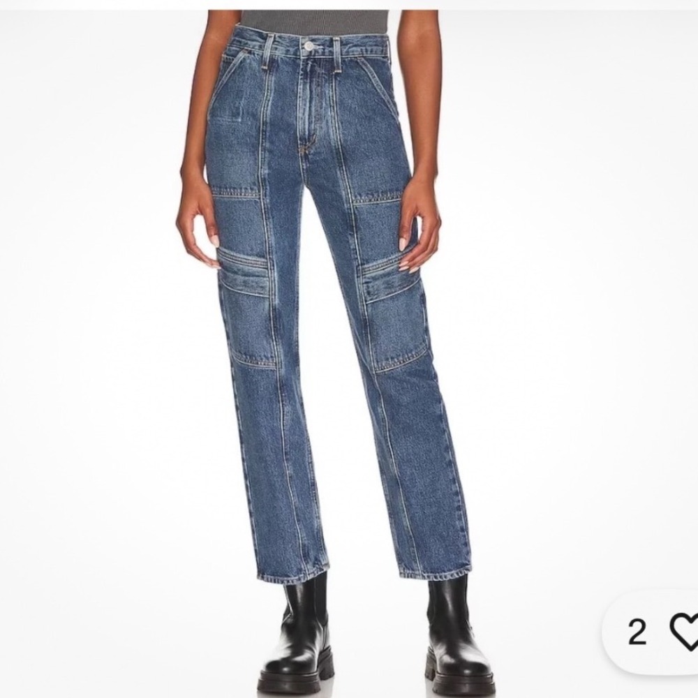 AGOLDE Cooper Cargo Jeans Regulation Wash Organic Cotton Blue Straight Leg 25